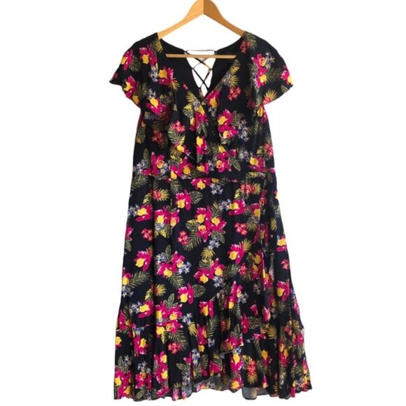 Michel Studio Dress US 12 Floral Party Dress Multi Black Pink Yellow Gre… - Picture 3 of 16